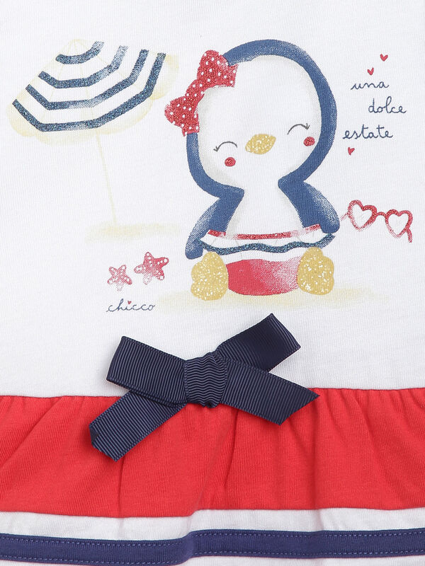 Printed Short-sleeve Romper Red image number 2